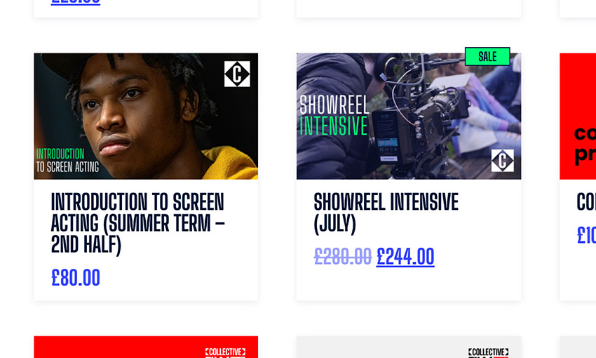 collective acting studio bookings website payment gateway colab digital