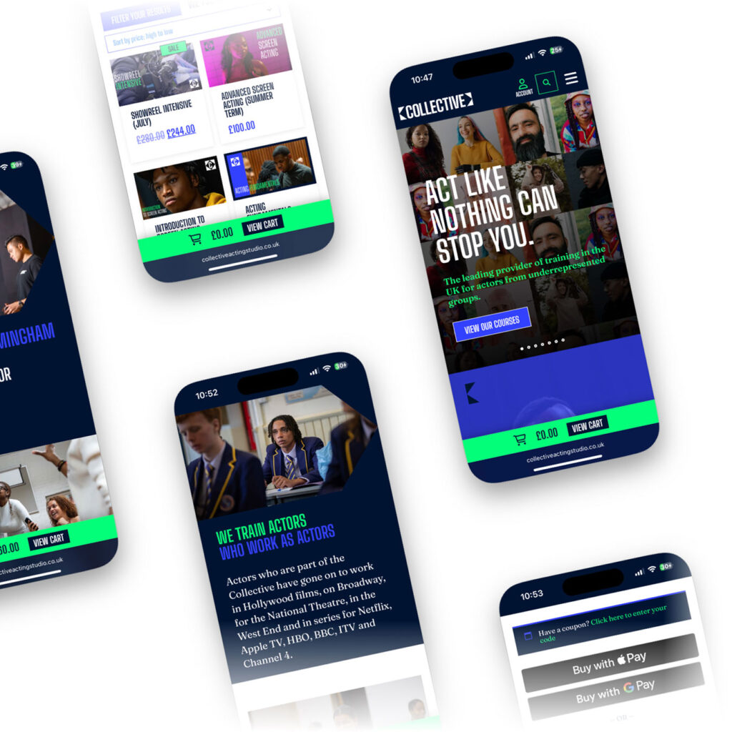 collective acting studio brochure and bookings website project colab digital