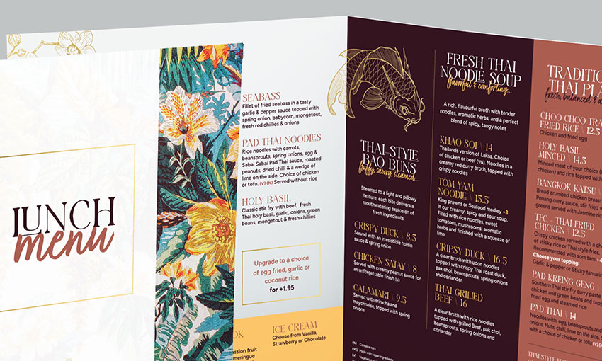 sabai sabai solihull food menu graphic design colab digital