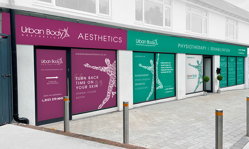 urban body physiotherapy aesthetics shop signage design colab digital
