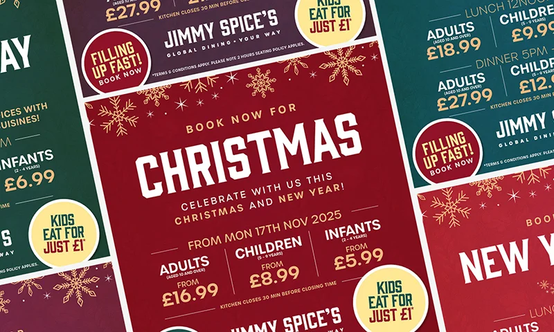 jimmy spices birmingham christmas campaign social media graphics colab digital