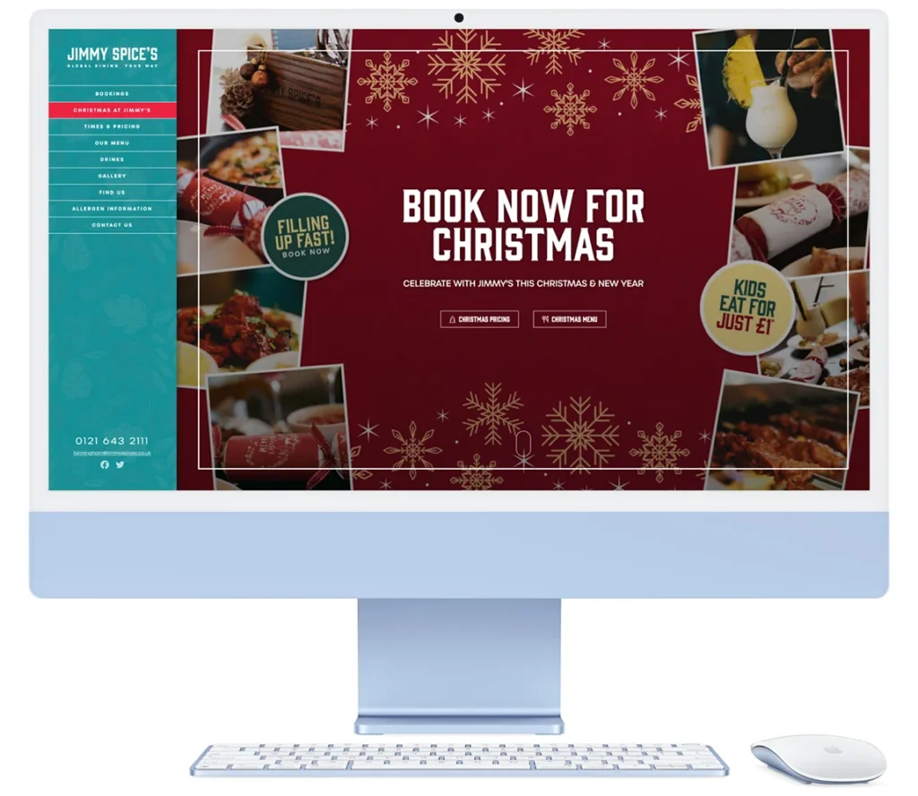 jimmy spices birmingham christmas campaign web pages colab digital